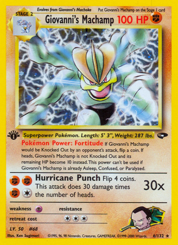Gym Challenge Holo Giovanni's Machamp #6/132 first edition